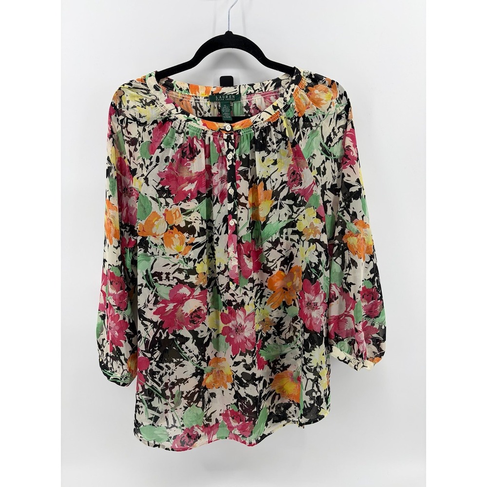 Lauren Ralph Lauren, Floral Blouse Top, Women's Size XL, Pre-Owned
